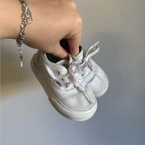 Vans Kids White Lace-Up Sneakers